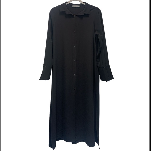 Sandro Dresses & Skirts - Sandro Ferrone Black Long Sleeve Button Down Maxi Lagenlook Quiet Luxury Dress